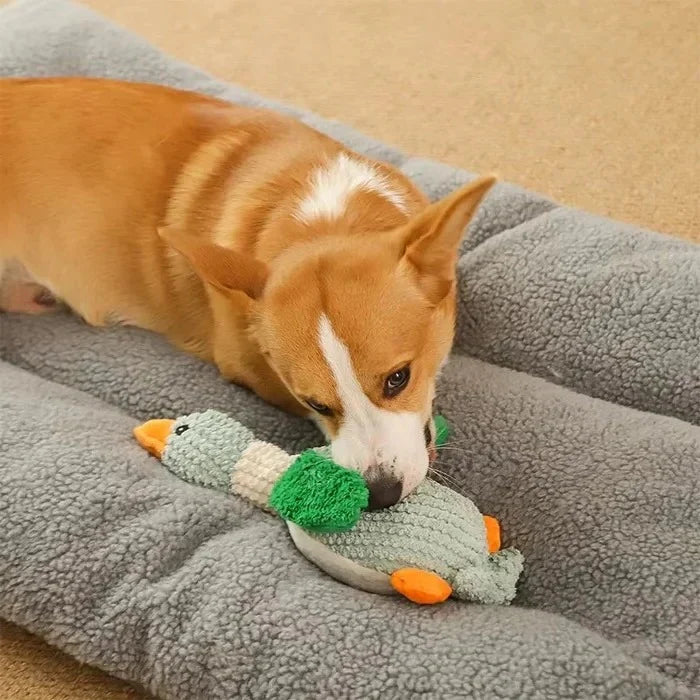 Dog Toy Goose-Shaped Rip-Resistant Fabric Triple Reinforced Seams