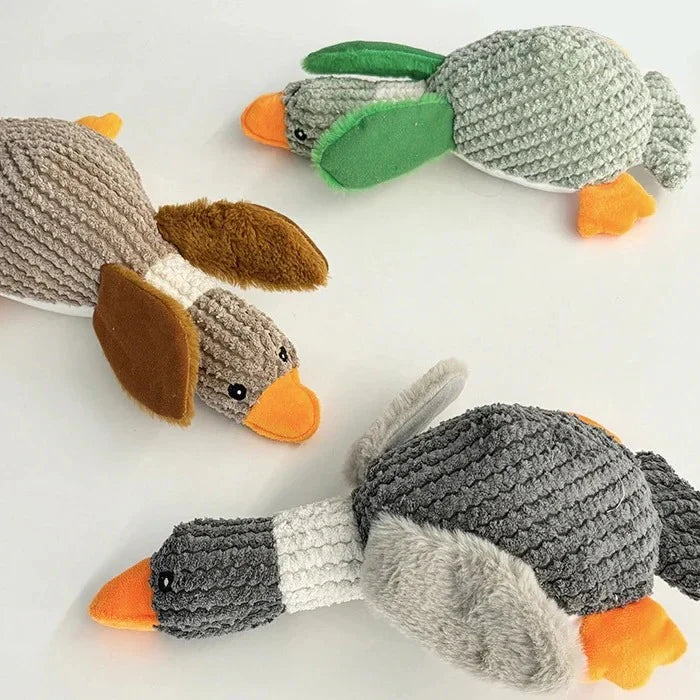 Dog Toy Goose-Shaped Rip-Resistant Fabric Triple Reinforced Seams