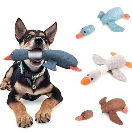 Dog Toy Goose-Shaped Rip-Resistant Fabric Triple Reinforced Seams