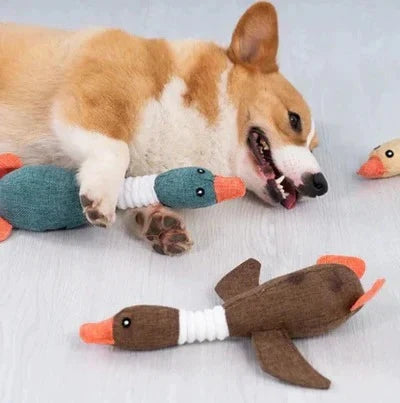 Dog Toy Goose-Shaped Rip-Resistant Fabric Triple Reinforced Seams