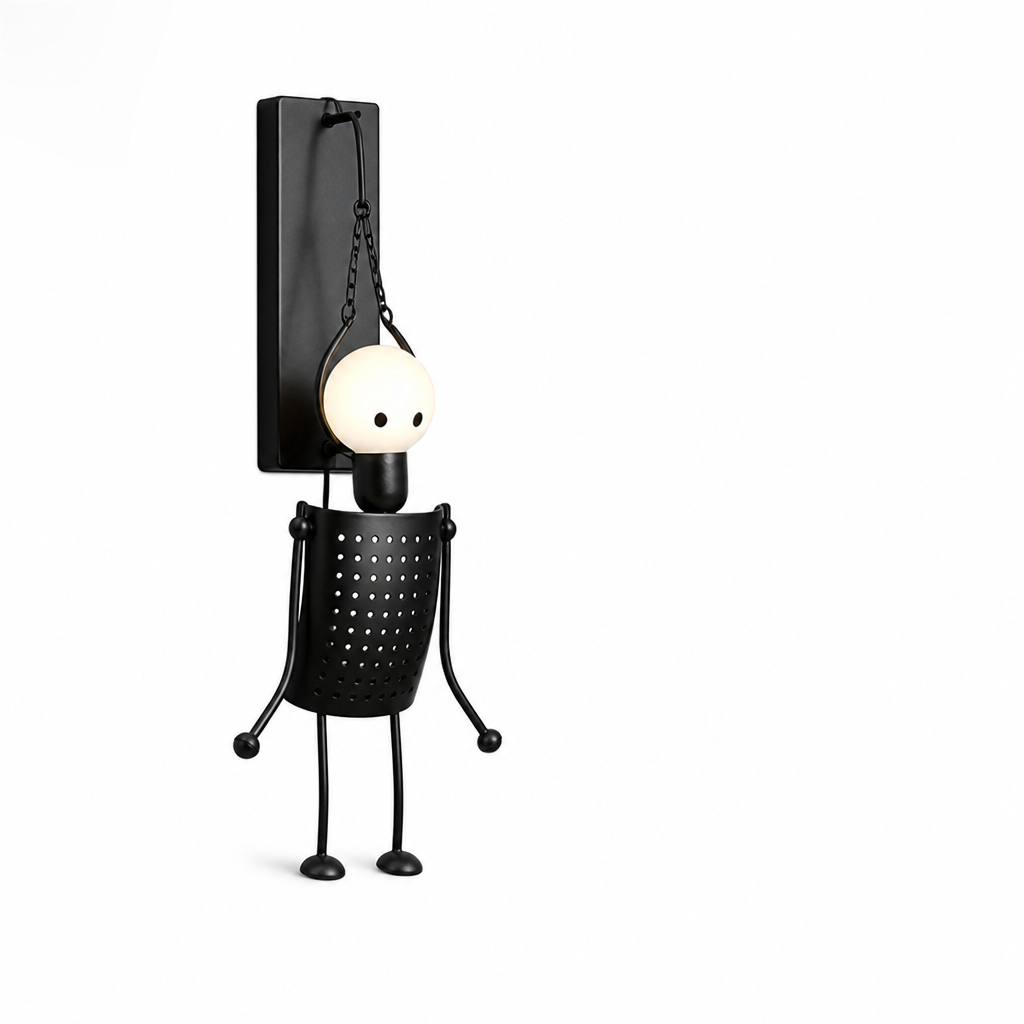 Doll-Inspired Industrial Height-Adjustable Wall Lamp