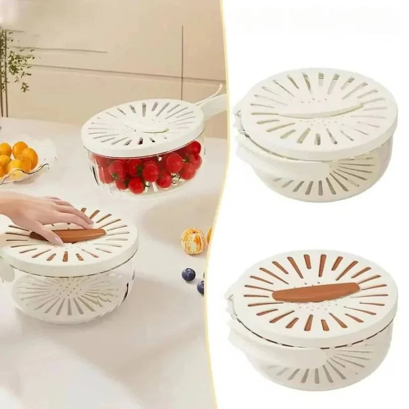 Draining Bowl & Lift-Out Strainer Nestable