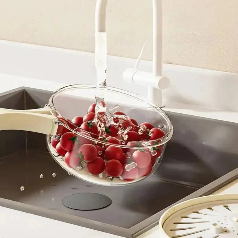Draining Bowl & Lift-Out Strainer Nestable