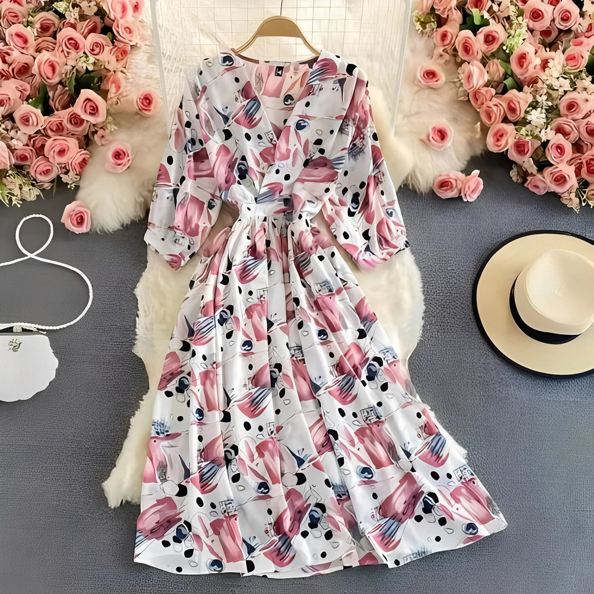 Dress Floral Chiffon Empire Waist