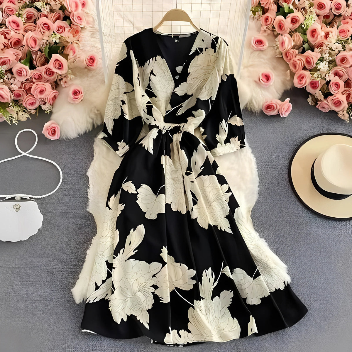 Dress Floral Chiffon Empire Waist