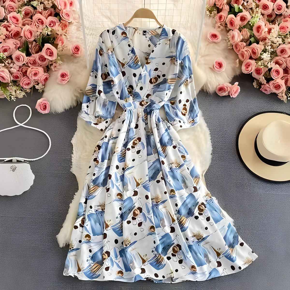 Dress Floral Chiffon Empire Waist