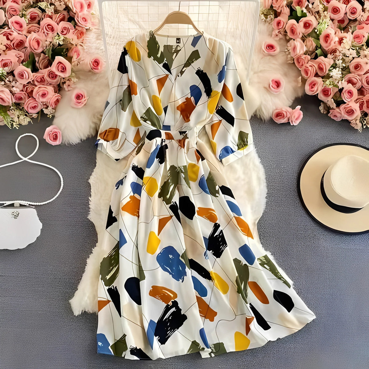 Dress Floral Chiffon Empire Waist