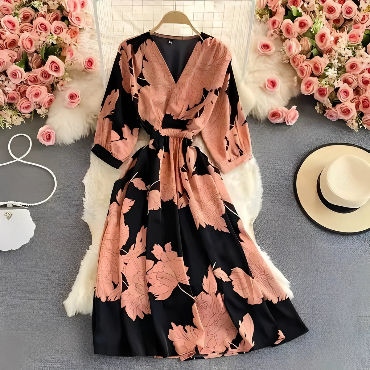 Dress Floral Chiffon Empire Waist