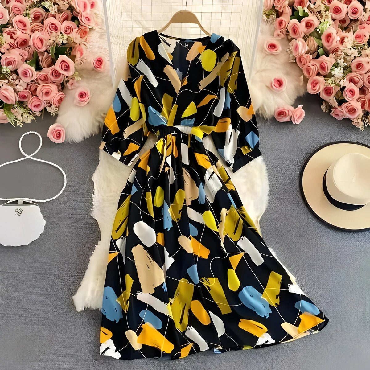 Dress Floral Chiffon Empire Waist