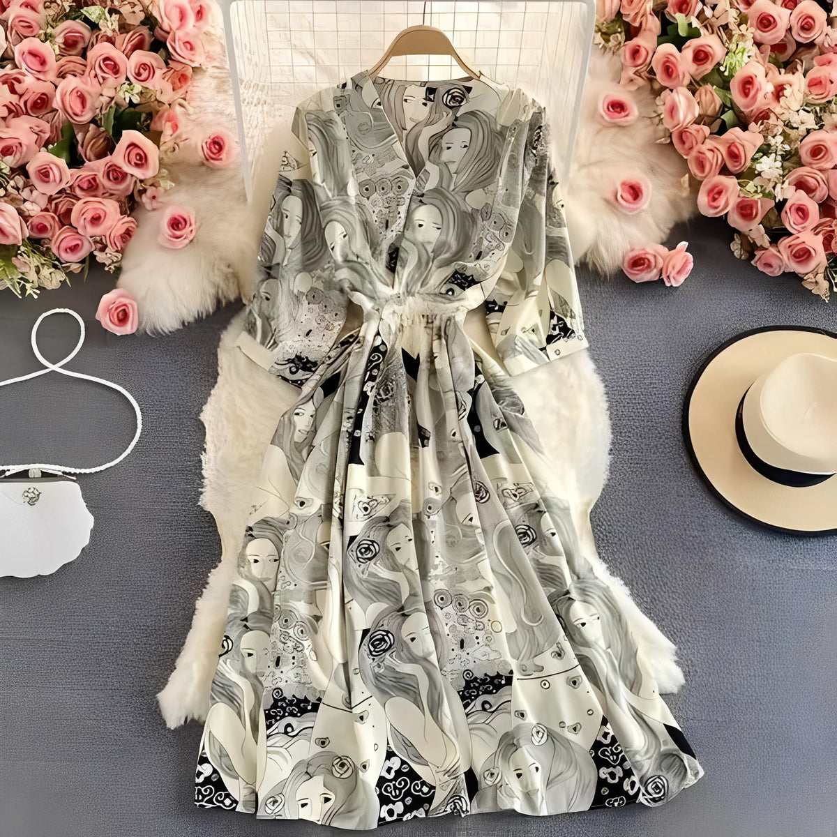 Dress Floral Chiffon Empire Waist