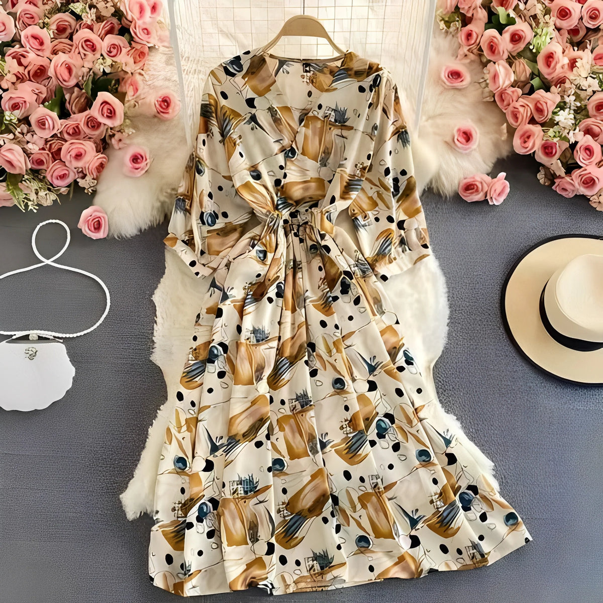 Dress Floral Chiffon Empire Waist
