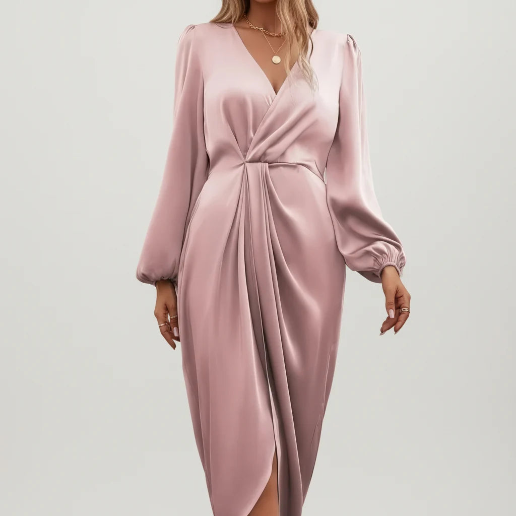 Dress V-Neck Long Sleeve Tailored Fit