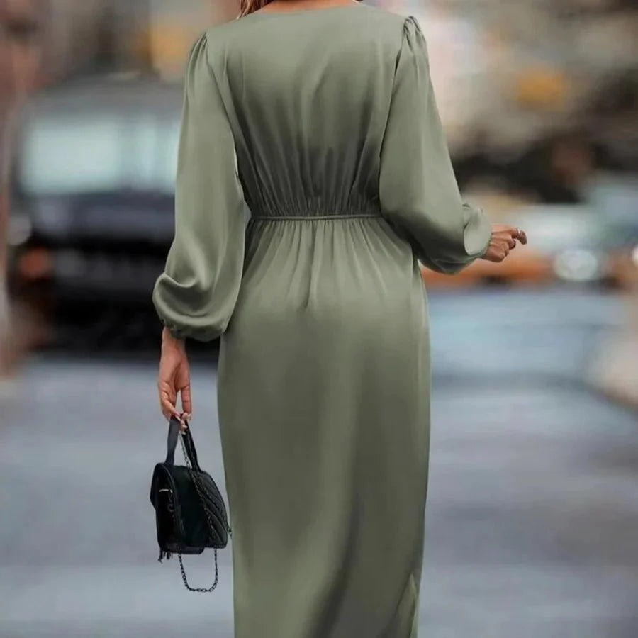 Dress V-Neck Long Sleeve Tailored Fit