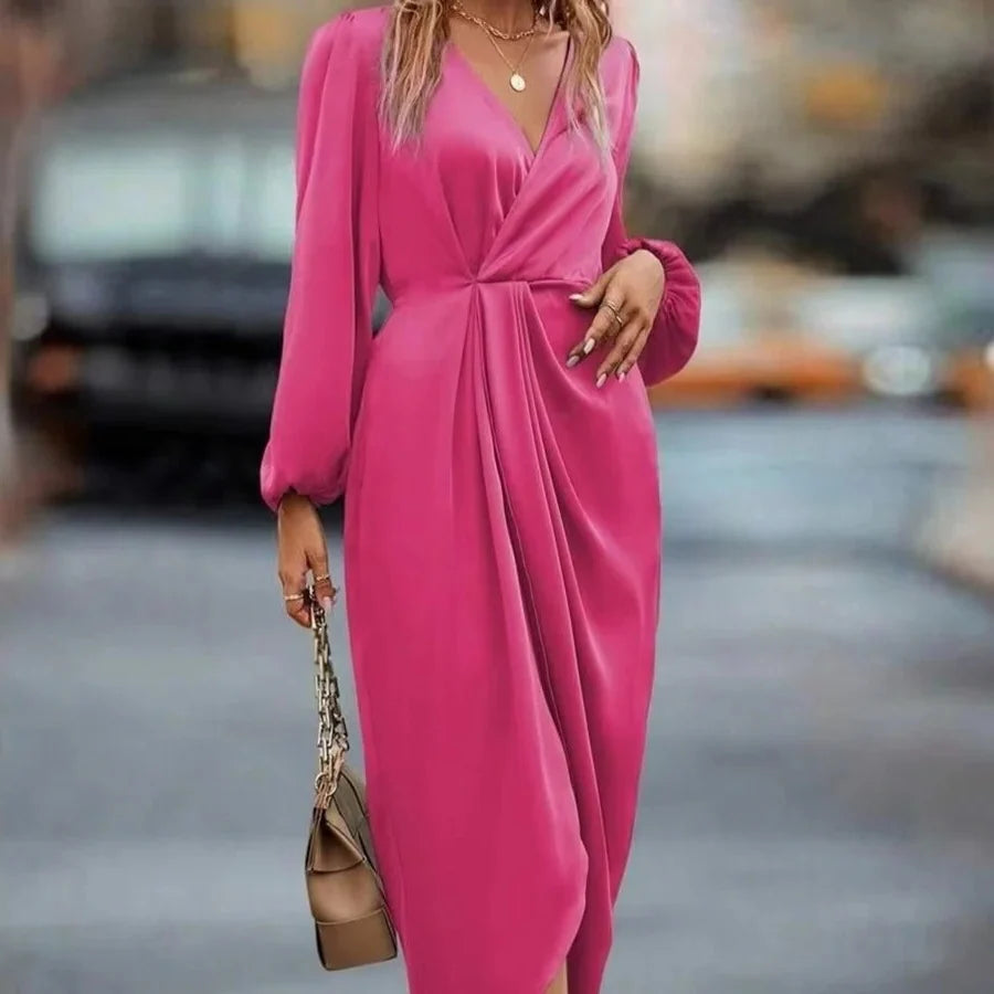 Dress V-Neck Long Sleeve Tailored Fit