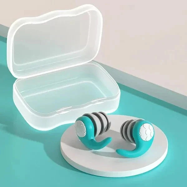Earplugs Reusable Silicone Noise-Reducing Case Included