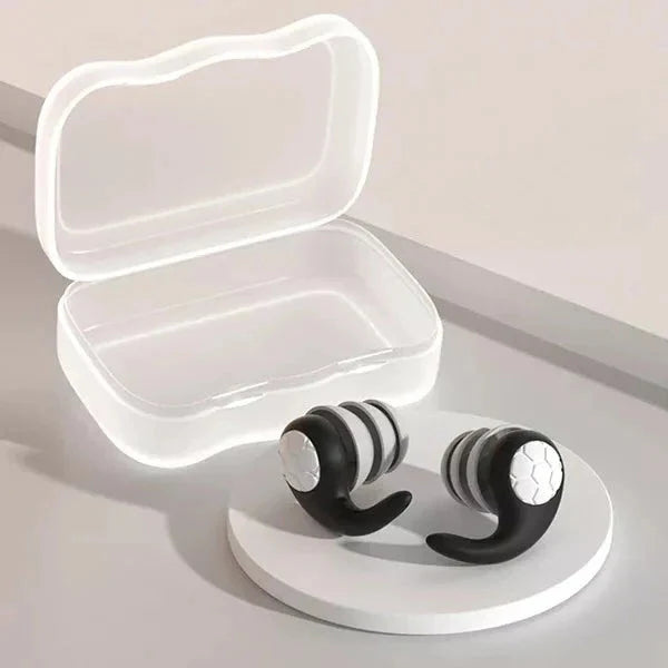 Earplugs Reusable Silicone Noise-Reducing Case Included