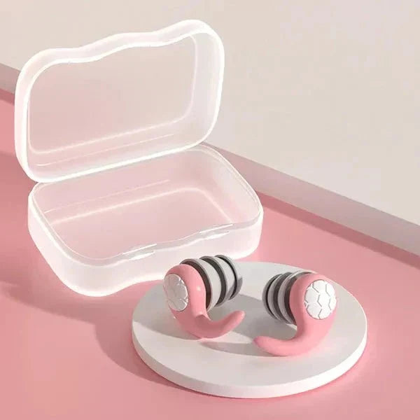 Earplugs Reusable Silicone Noise-Reducing Case Included