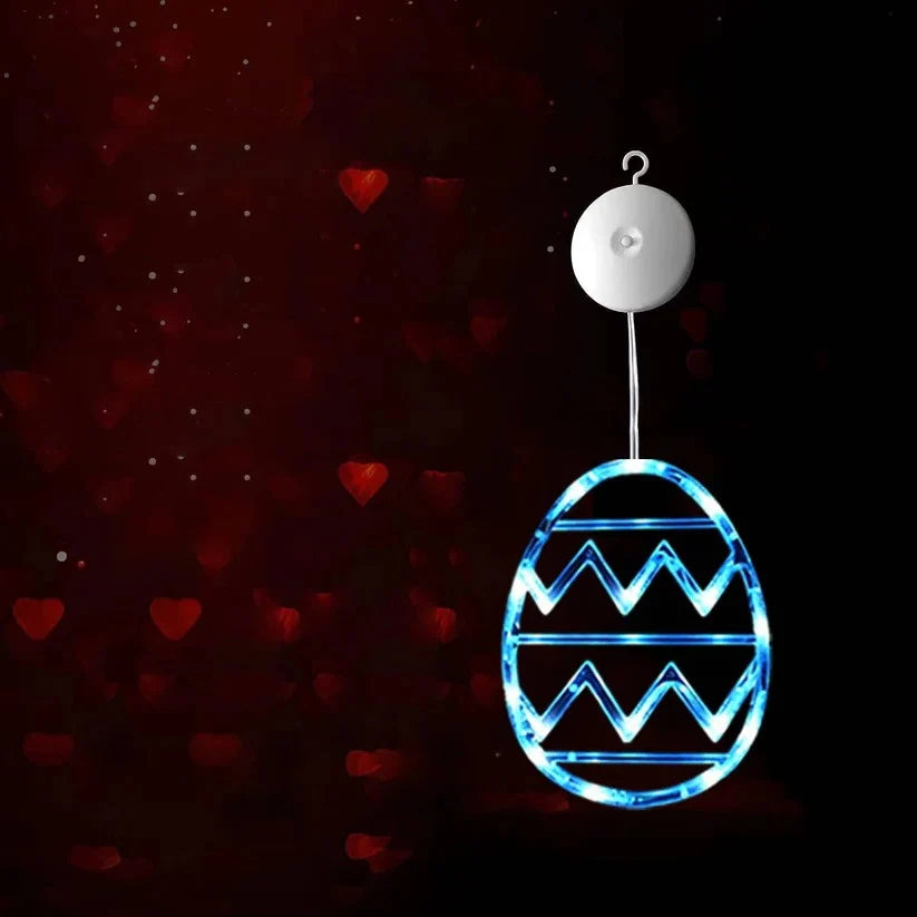 Easter Egg String Lights Battery Powered Suction Cup Mount