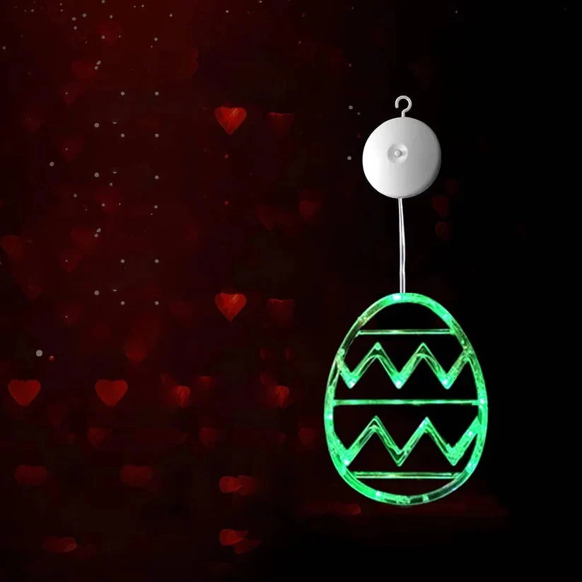 Easter Egg String Lights Battery Powered Suction Cup Mount