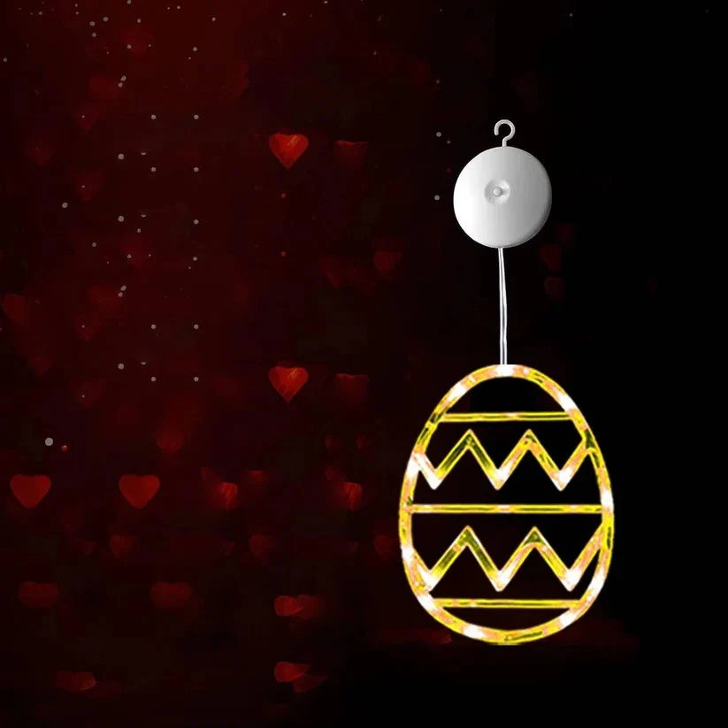 Easter Egg String Lights Battery Powered Suction Cup Mount