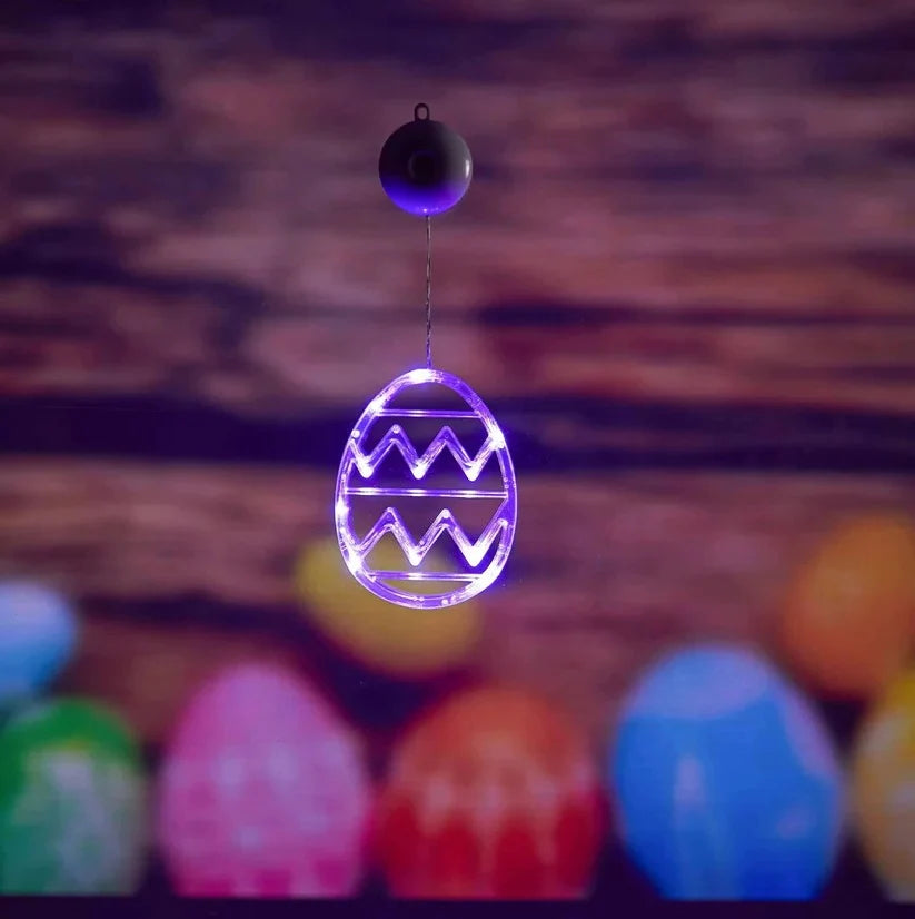 Easter Egg String Lights Battery Powered Suction Cup Mount