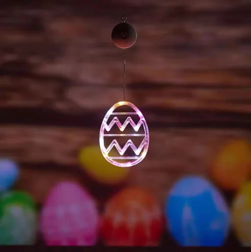 Easter Egg String Lights Battery Powered Suction Cup Mount