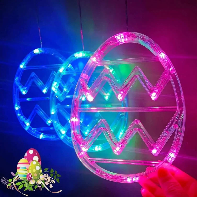 Easter Egg String Lights Battery Powered Suction Cup Mount