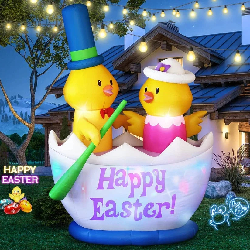 Easter Yard Inflatable 6 Foot Self-Inflating Color-Changing LEDs