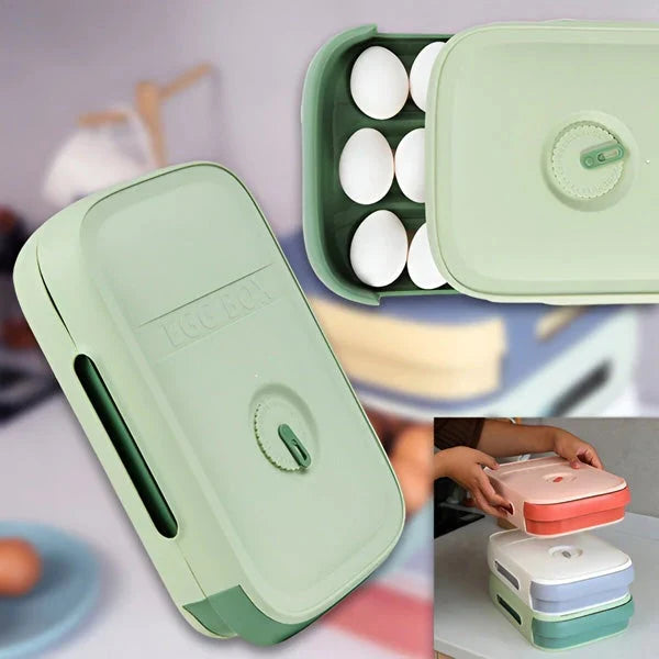 Egg Storage Container Stackable Date Dial 12 Egg Capacity