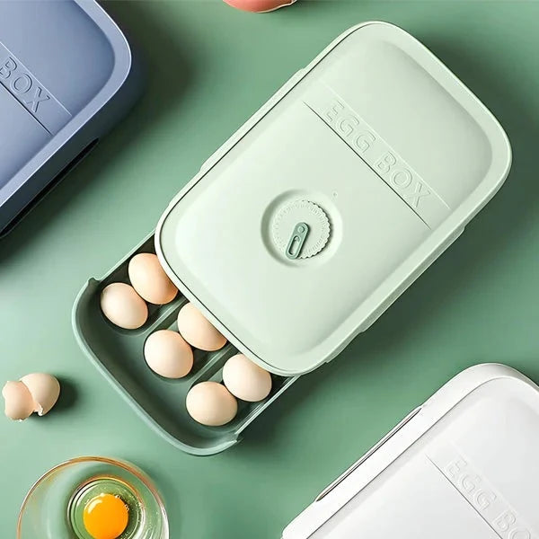 Egg Storage Container Stackable Date Dial 12 Egg Capacity