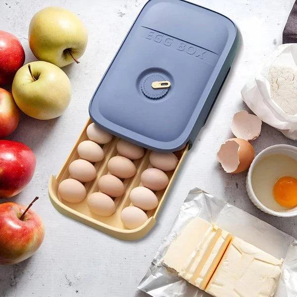 Egg Storage Container Stackable Date Dial 12 Egg Capacity