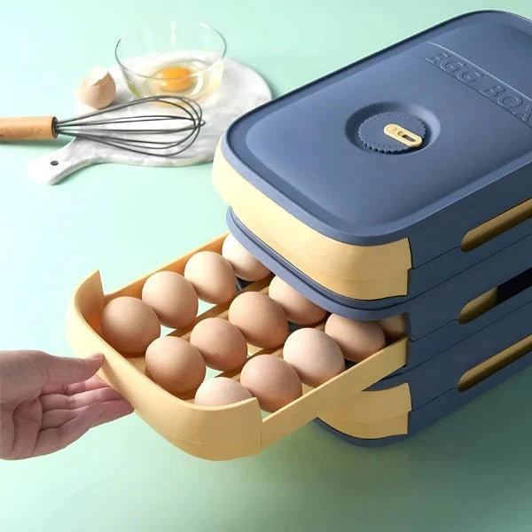 Egg Storage Container Stackable Date Dial 12 Egg Capacity