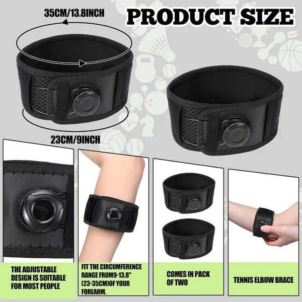 Elbow Brace Dial-Adjustable Compression Breathable Low-Profile