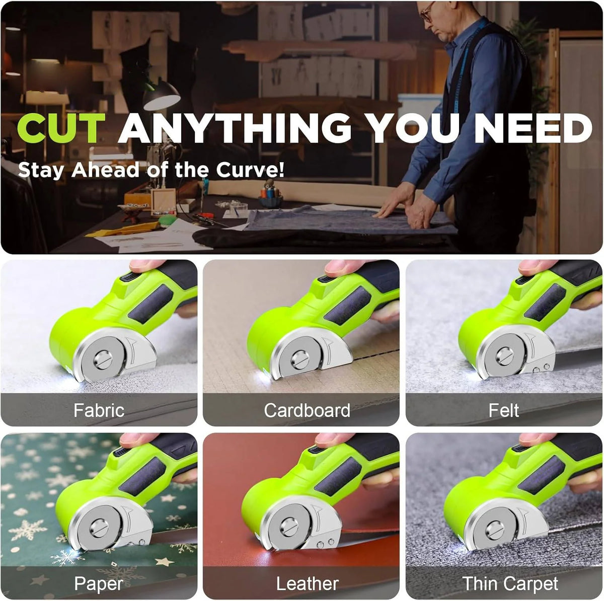 Electric Scissors Rechargeable 1 Hour Runtime High Carbon Blades