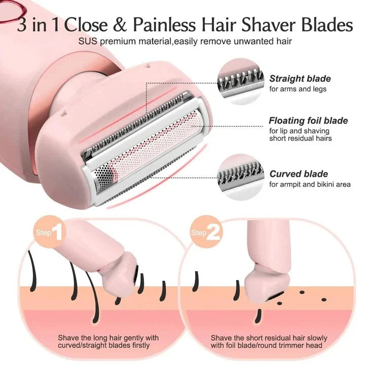Electric Shaver Dual Head Waterproof 120-Minute Runtime