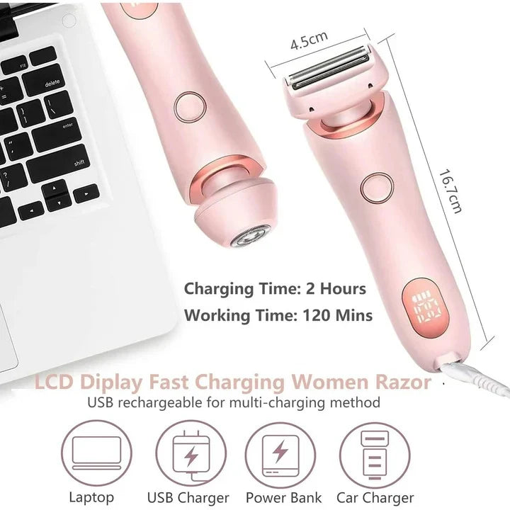 Electric Shaver Dual Head Waterproof 120-Minute Runtime