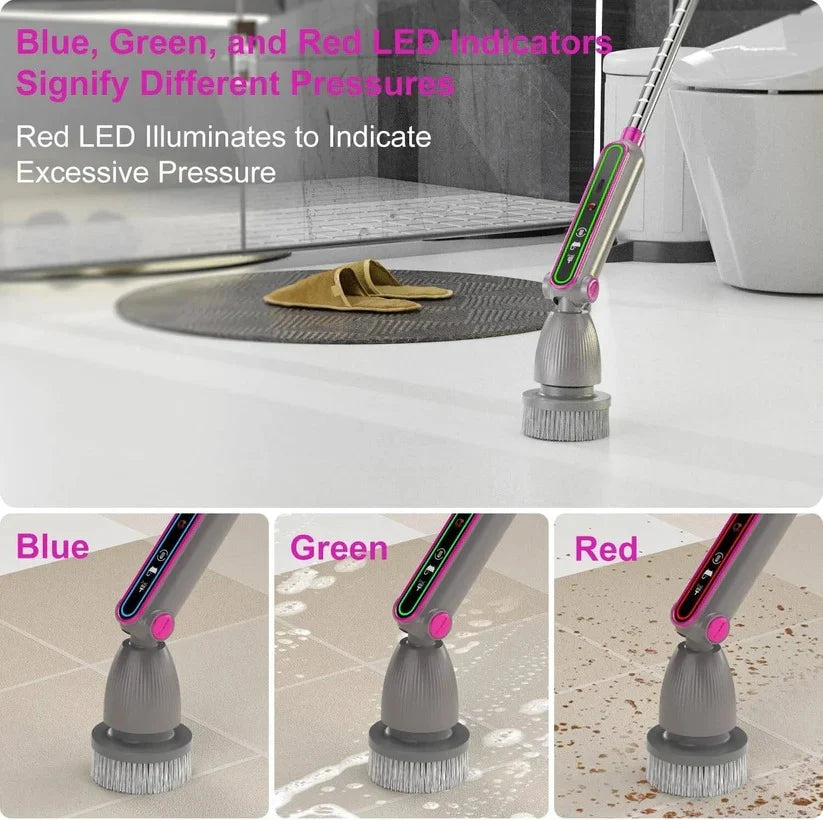 Electric Spin Scrubber Adjustable Handle Two-Speed Motor 120-Minute Battery