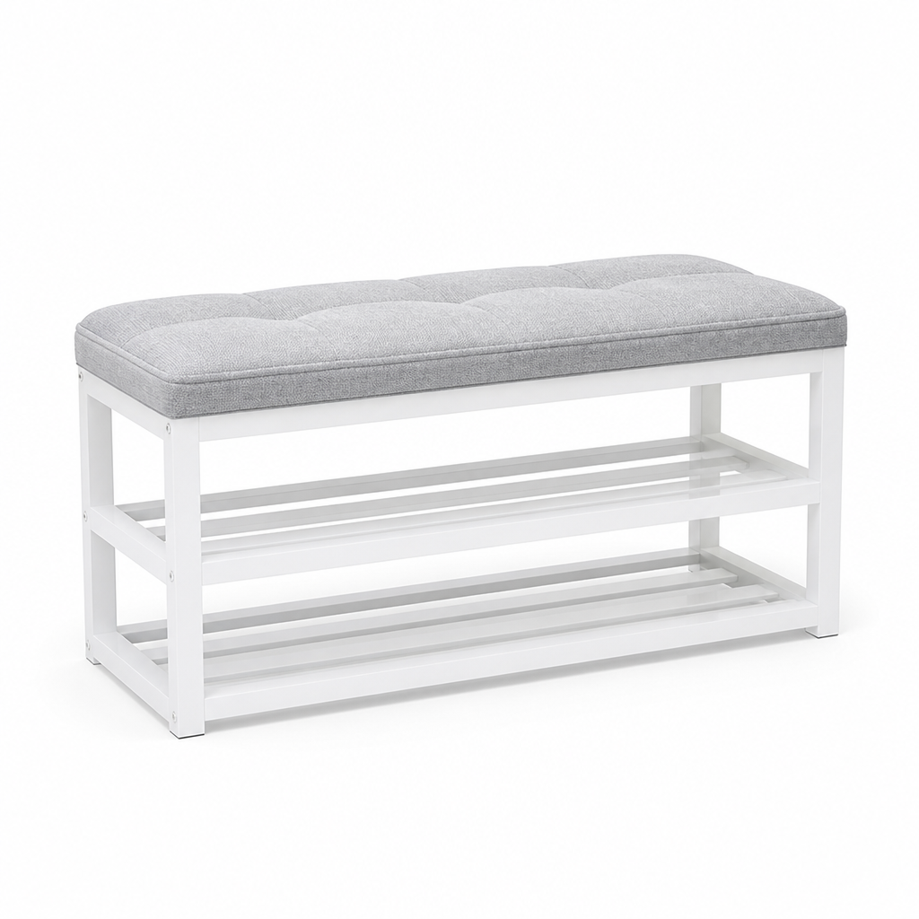 Entryway Shoe Storage Bench (Under-Seat Shoe Shelf)