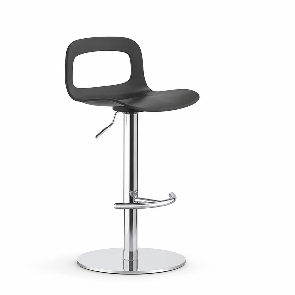 Ergonomic Adjustable-Height Metal Bar Stool