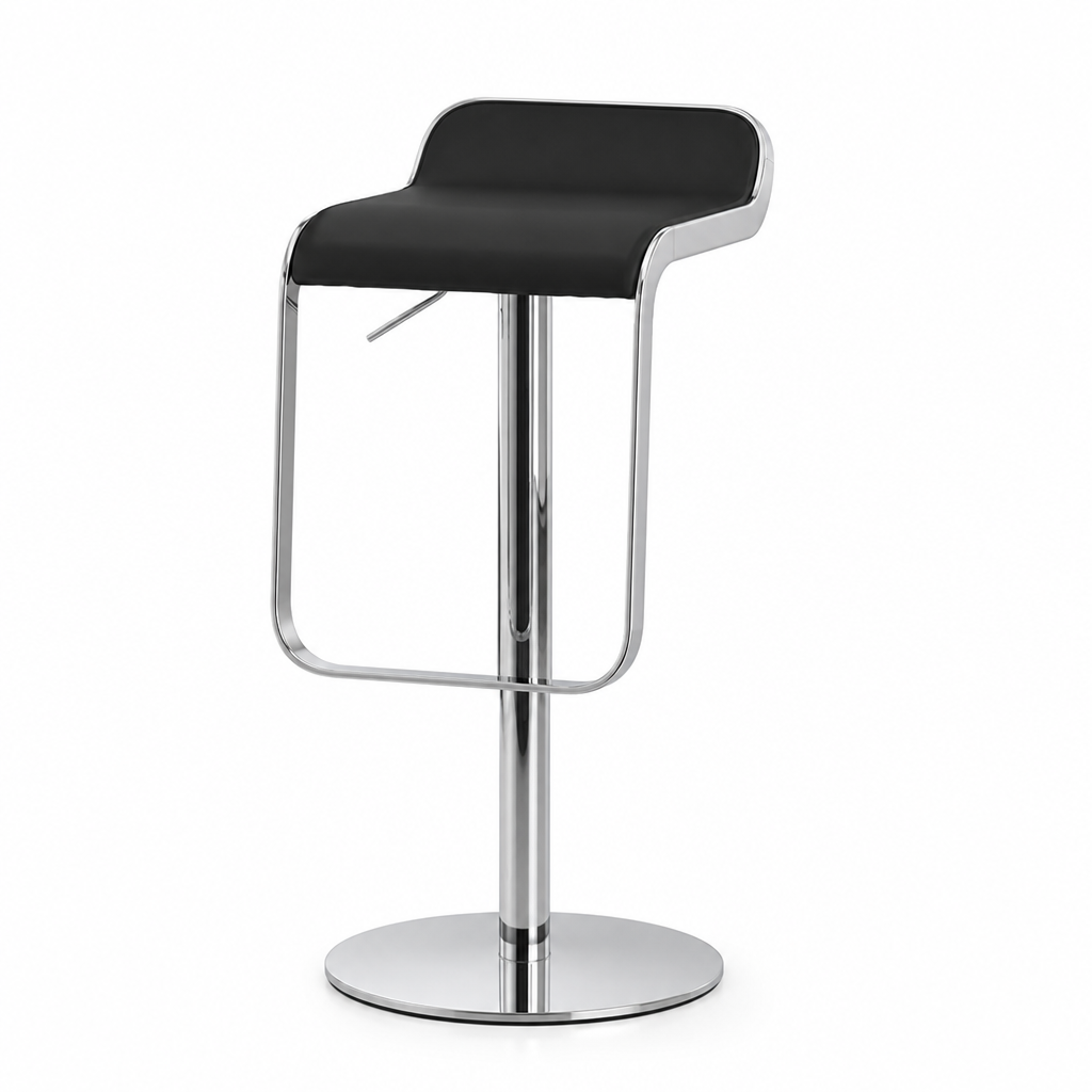 Ergonomic Height-Adjustable Bar Stool with Chromed Footrest