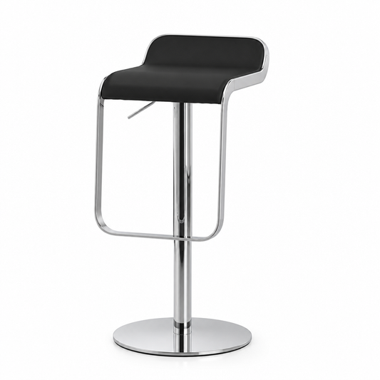 Ergonomic Height-Adjustable Bar Stool with Chromed Footrest