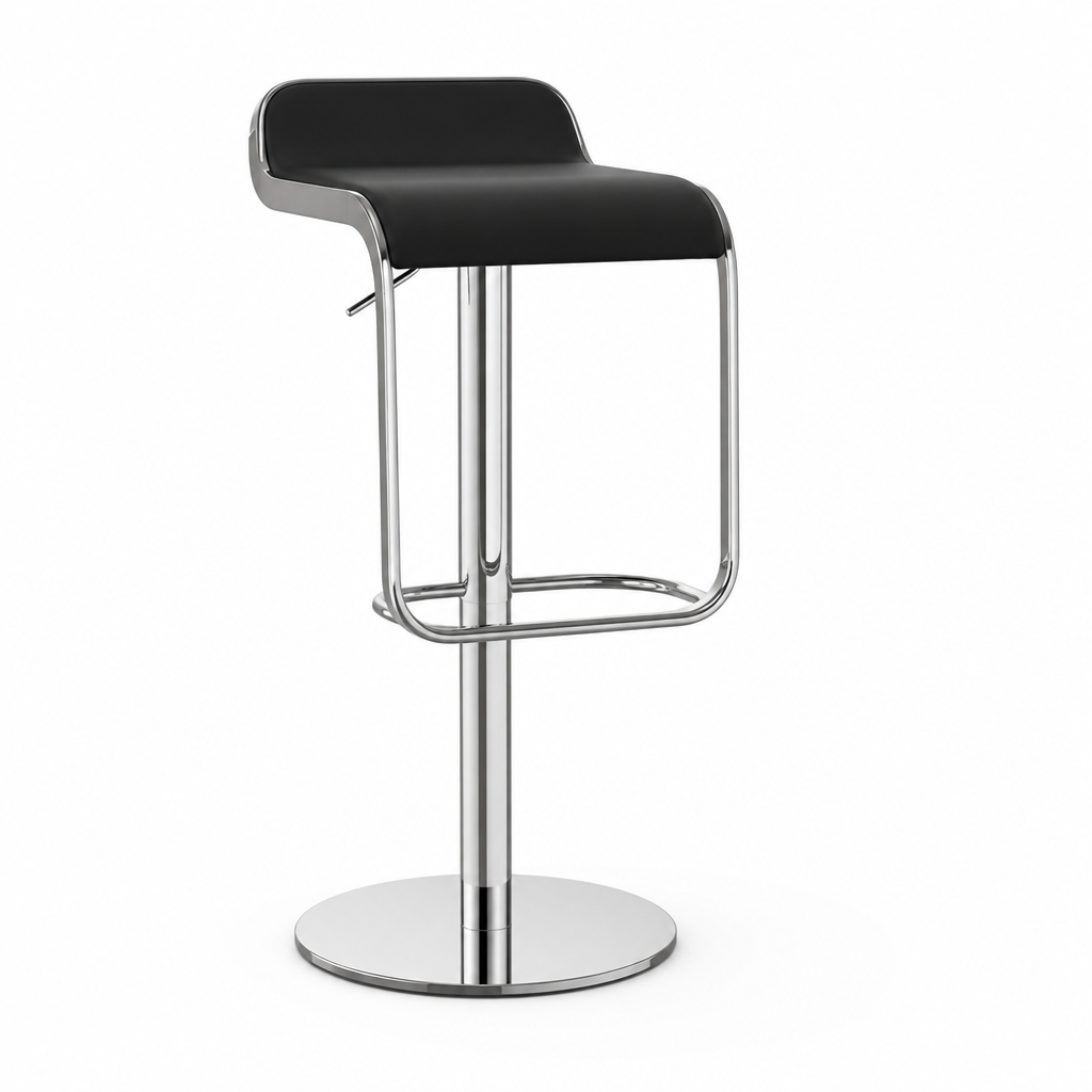 Ergonomic Height-Adjustable Bar Stool with Chromed Footrest