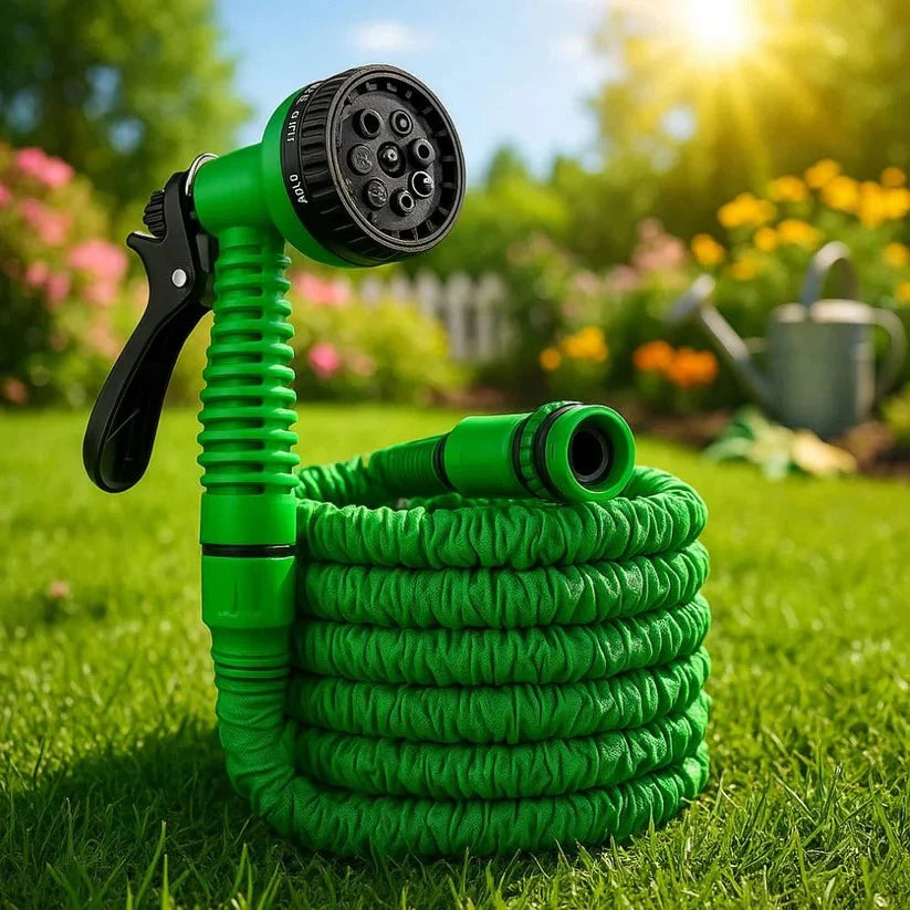 Expandable Garden Hose 98 Foot 10-Setting Nozzle