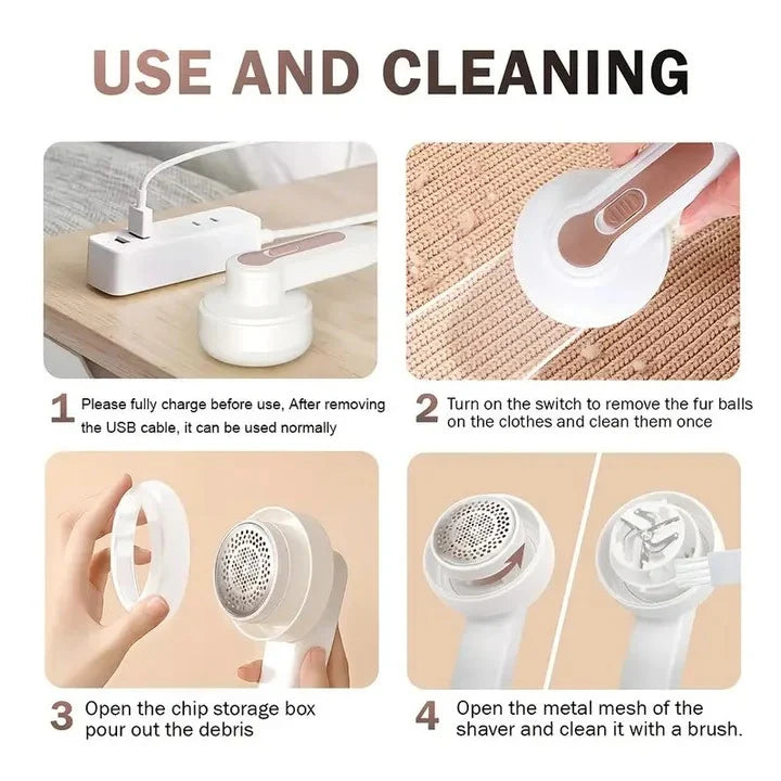 Fabric Shaver Rechargeable Stainless Steel Blade
