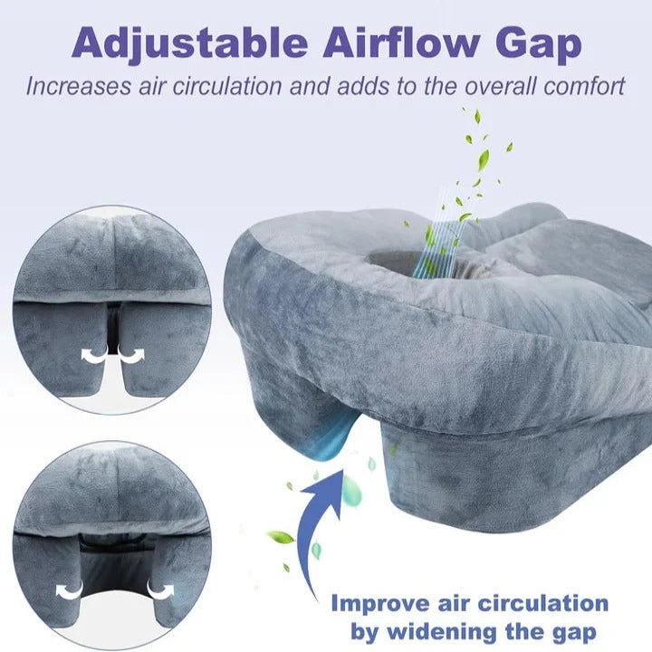 Face Down Pillow Contoured Oval Shredded Memory Foam