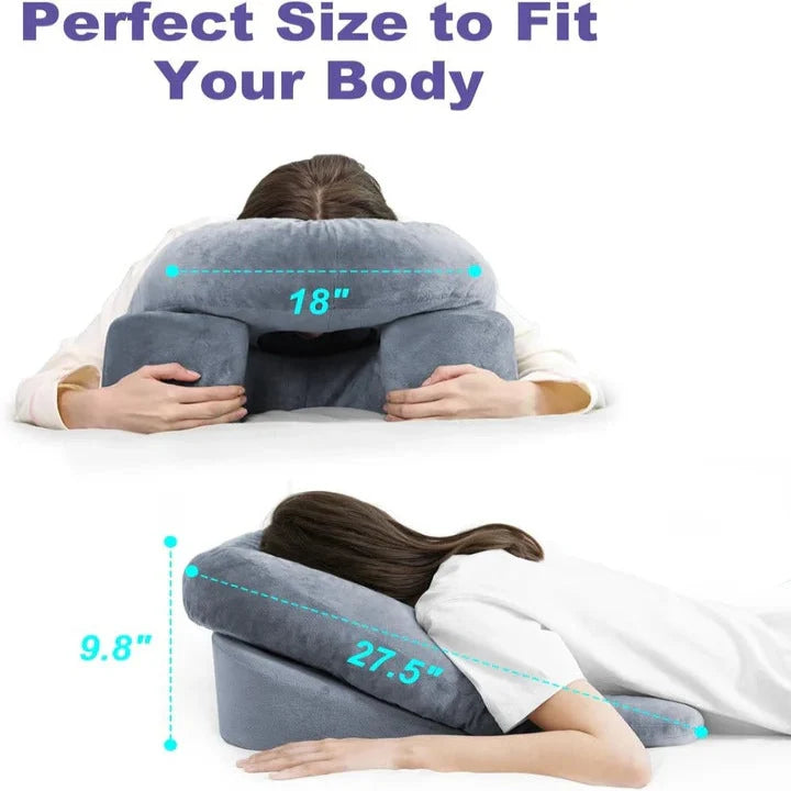 Face Down Pillow Contoured Oval Shredded Memory Foam