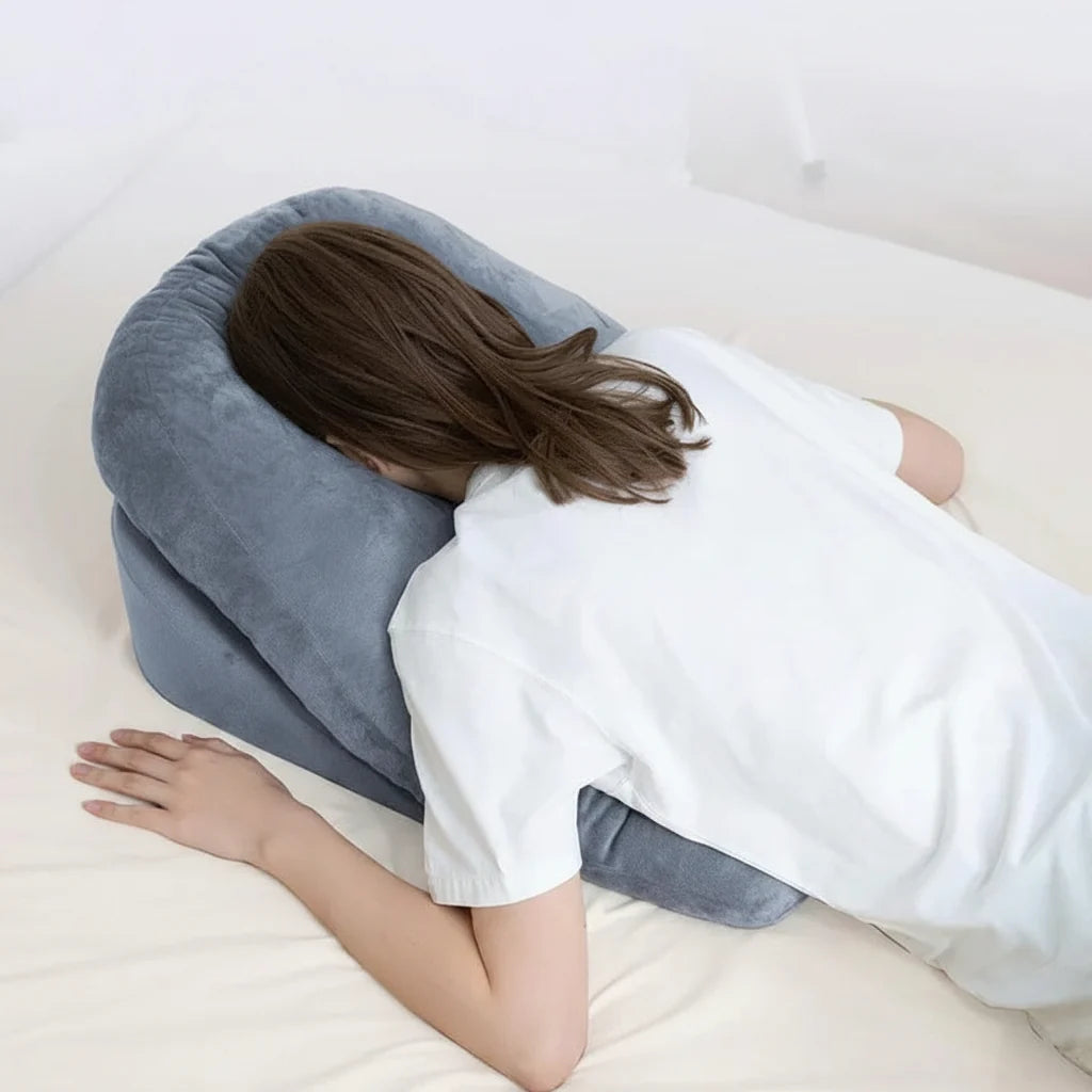 Face Down Pillow Contoured Oval Shredded Memory Foam