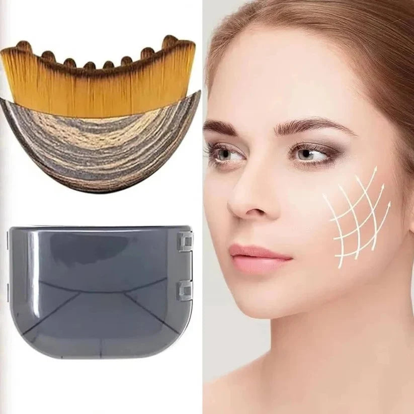 Facial Sculpting Brush Contoured Head Ultra-Soft Bristles & Ergonomic Handle