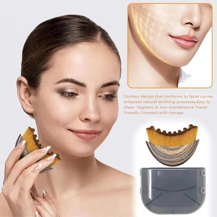 Facial Sculpting Brush Contoured Head Ultra-Soft Bristles & Ergonomic Handle