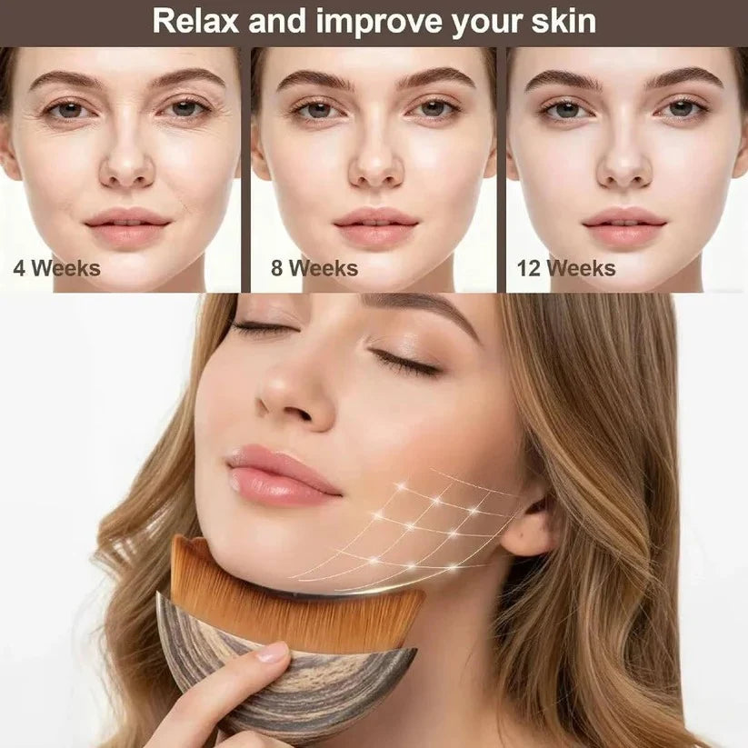 Facial Sculpting Brush Contoured Head Ultra-Soft Bristles & Ergonomic Handle